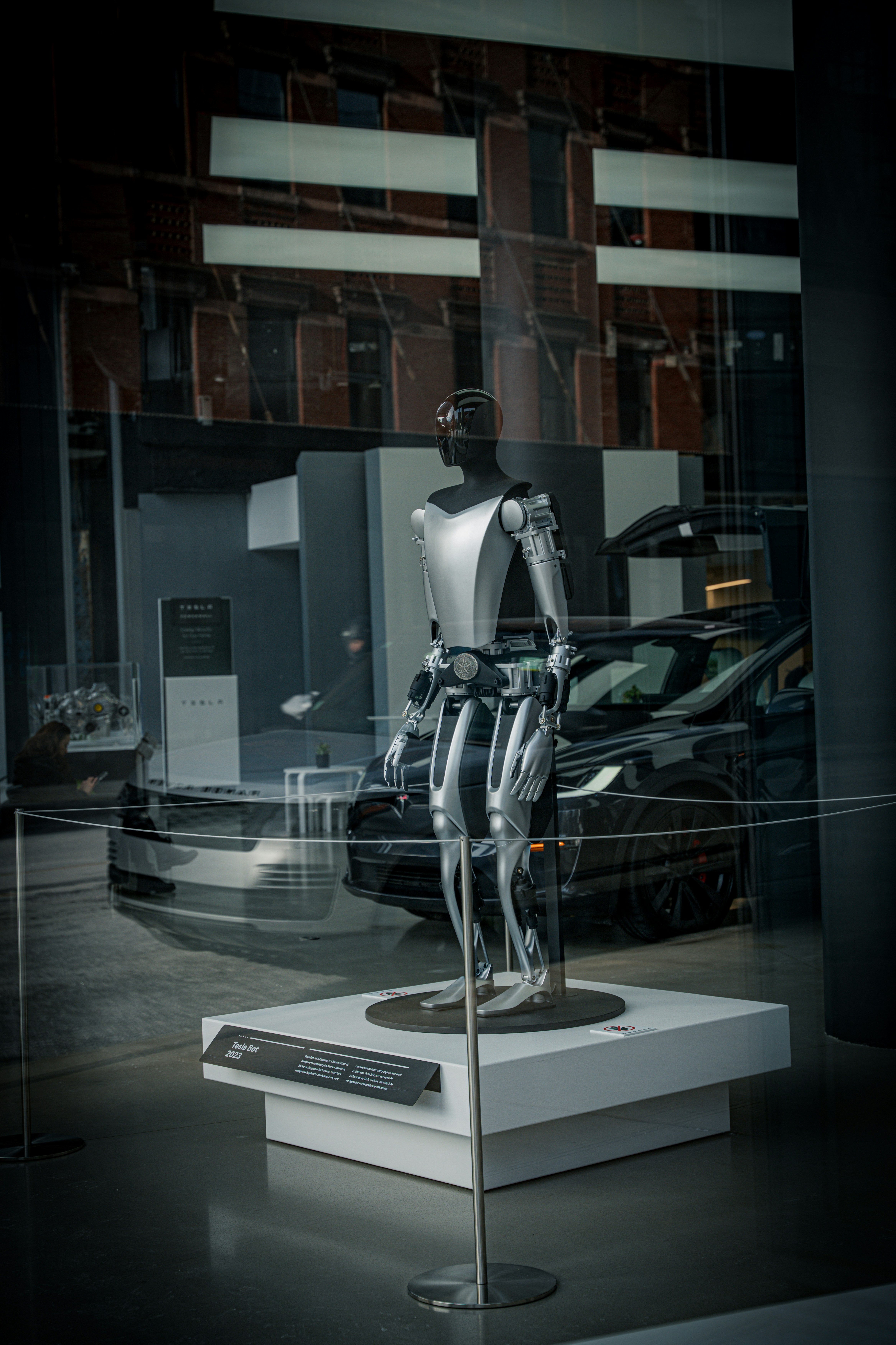Humanoid robot on an electric vehicle assembly line