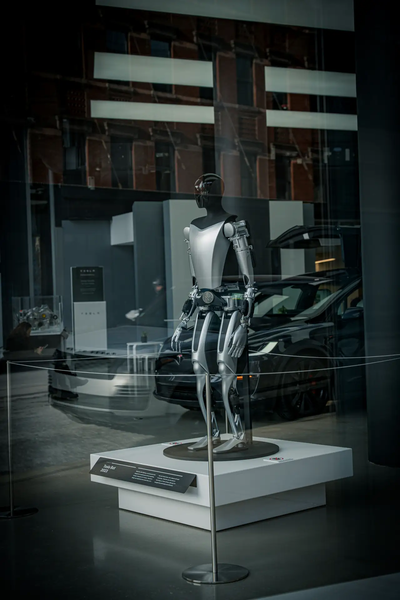 Humanoid robot on an electric vehicle assembly line