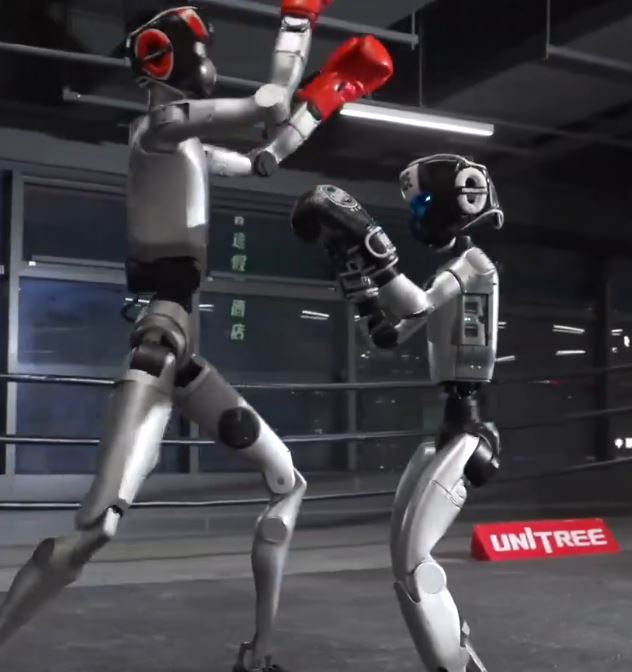 Humanoid robot balancing on one foot